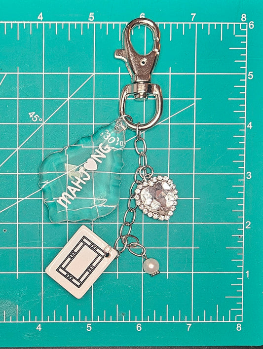 Mahjong SOAP Tile Keychain (Tile is black glitter.)
