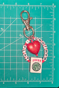 I PLAY MAHJONG Joker Tile Keychain (Tile is black silver glitter.)
