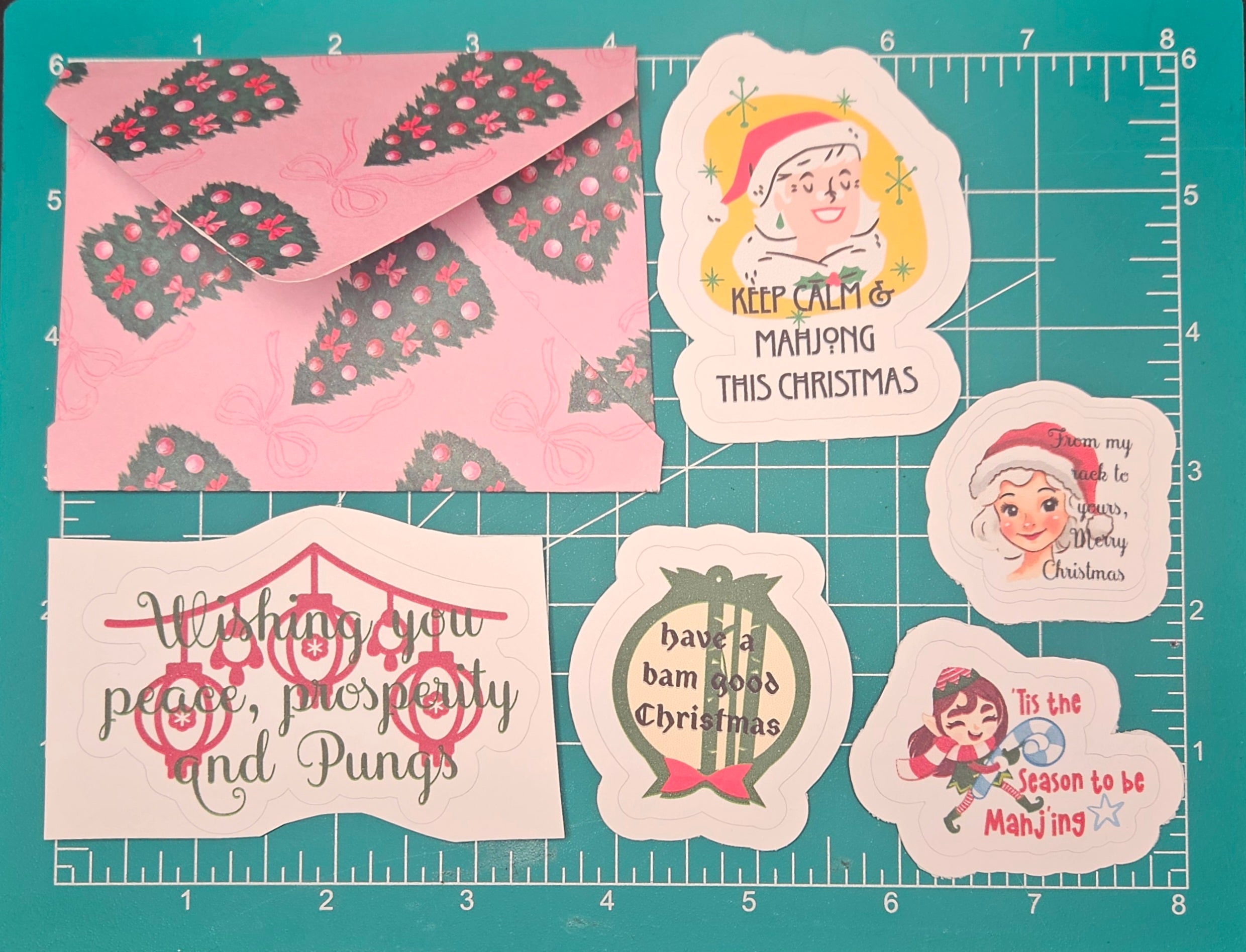Mahjong Christmas Stickers