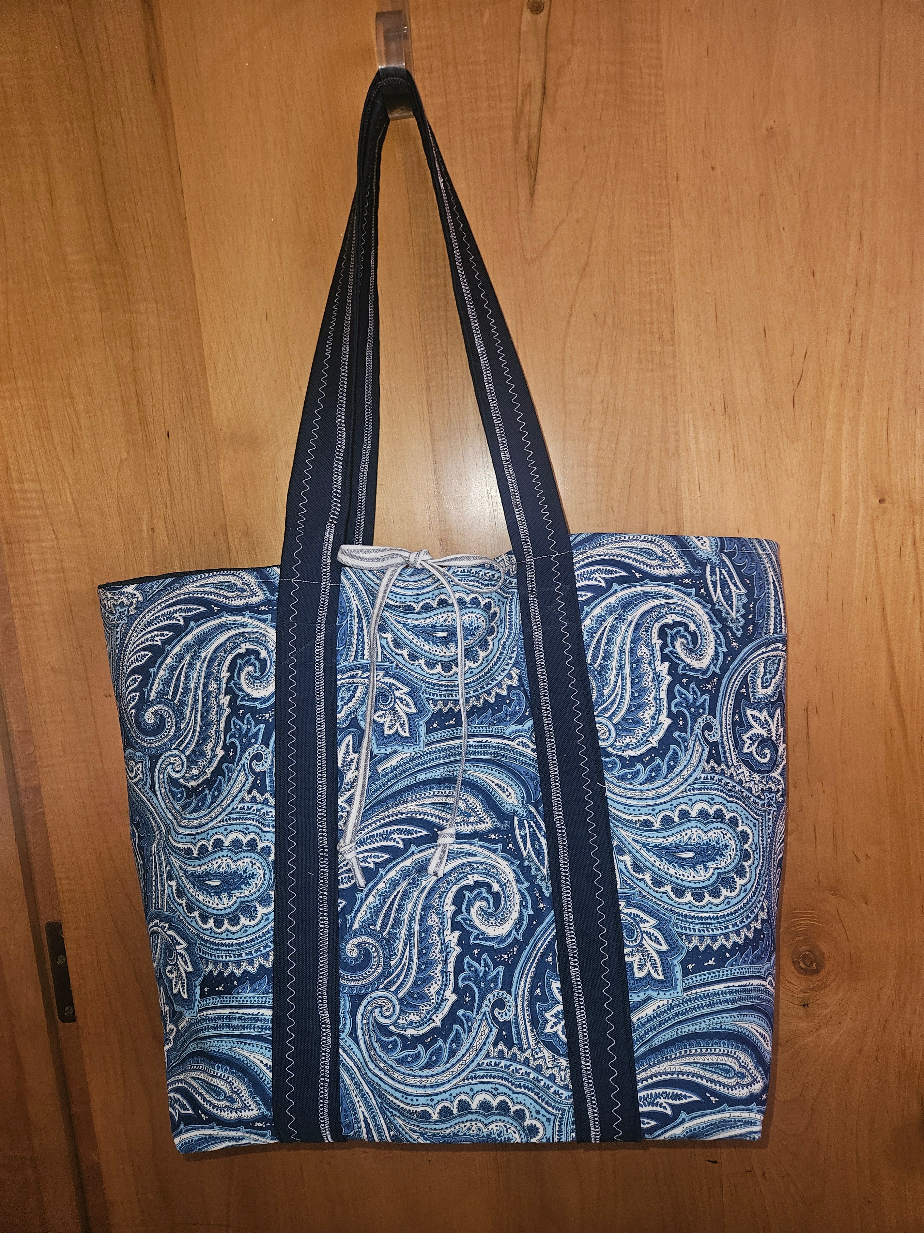 TOTE BAG, Blue Paisley