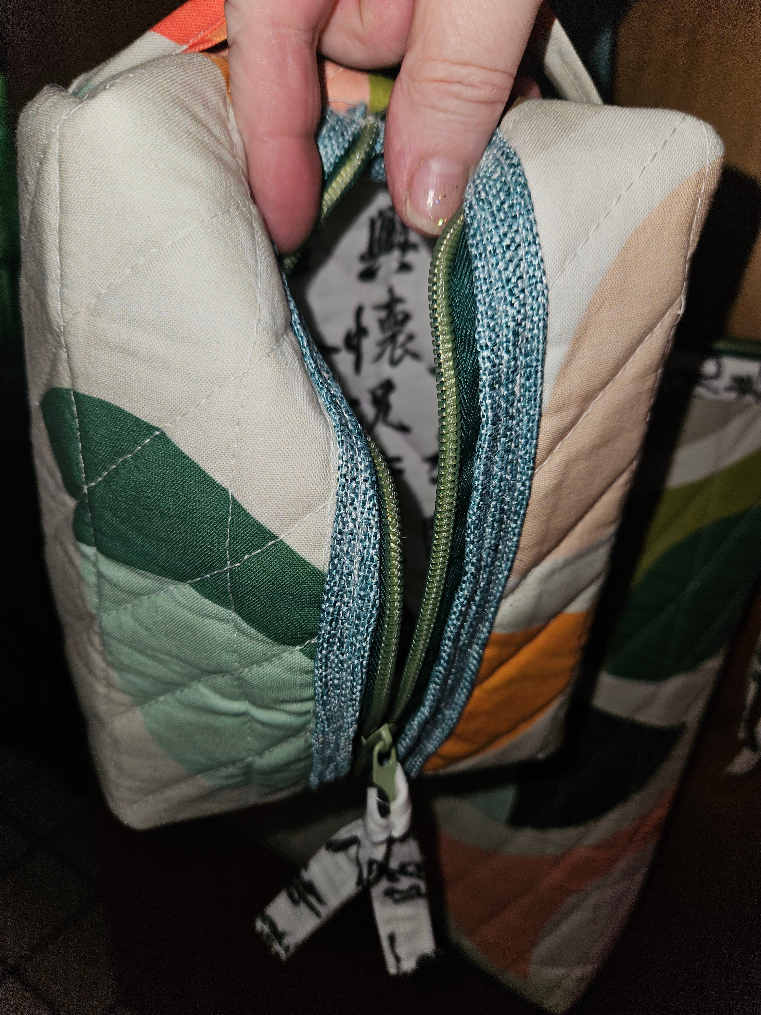 TOTE BAG, Quilted Bucket Bag (Mahjong-themed)