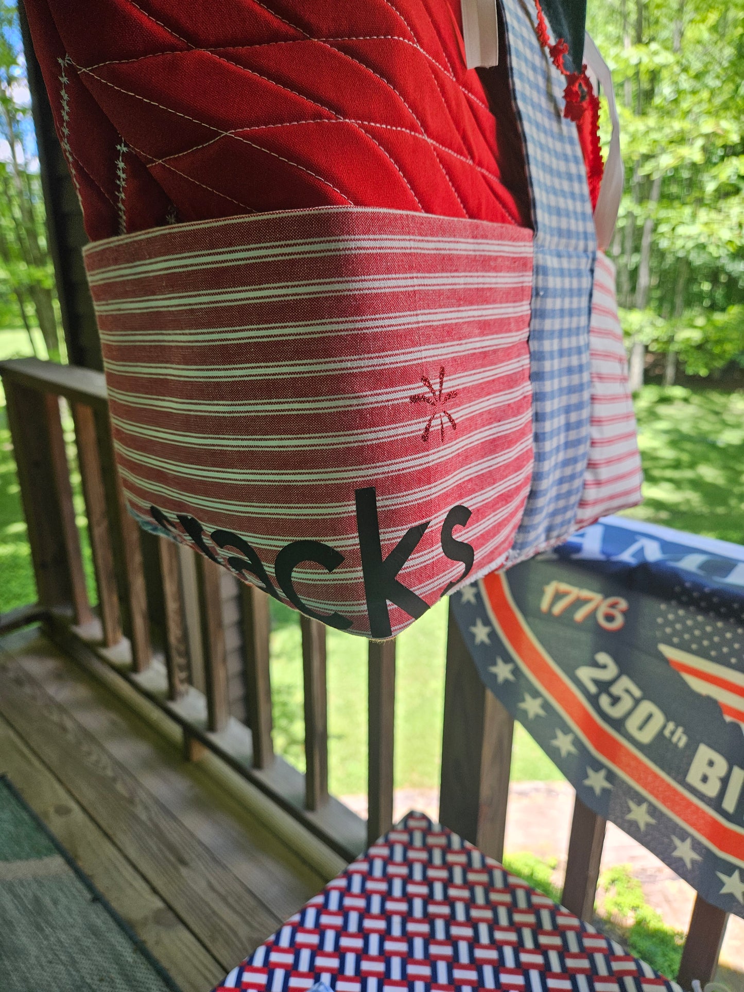 Patriotic Bams, Cracks & Dots Quilted Mahjong Tote -- 5-Piece Deluxe Set🎆