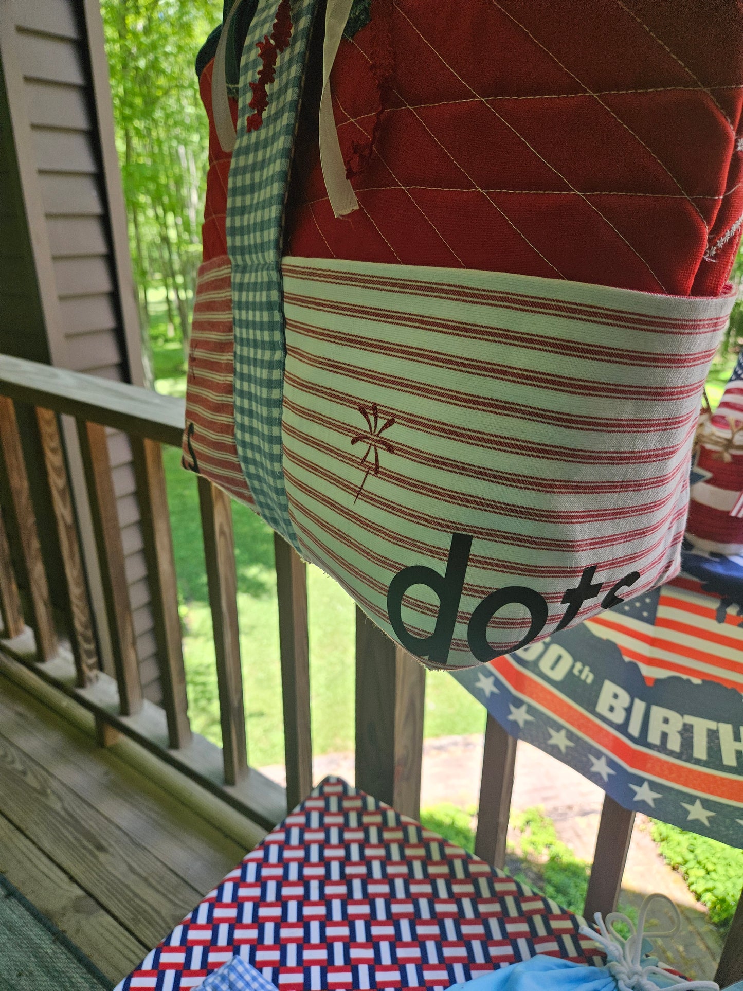 Patriotic Bams, Cracks & Dots Quilted Mahjong Tote -- 5-Piece Deluxe Set🎆