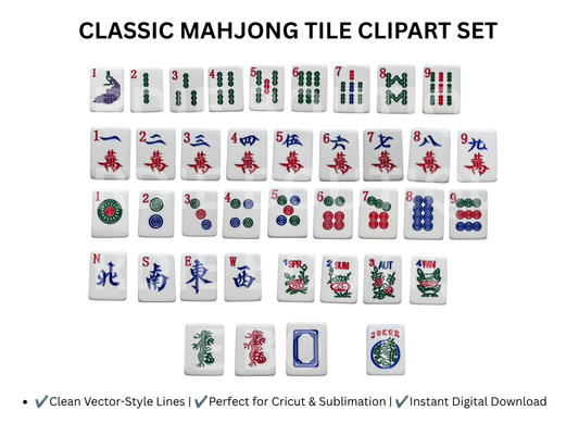 Classic American Mahjong Tile High-Resolution PNG Graphics